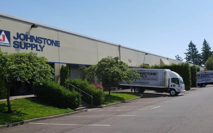 The Johnstone Supply warehouse and its loading area.
